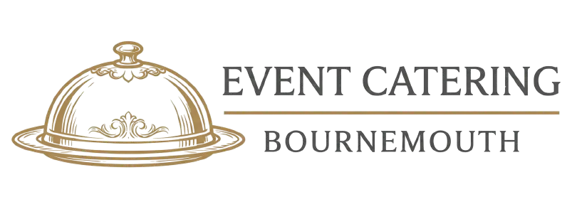Event Catering Bournemouth official logo with gold cloche illustration and clean grey typography
